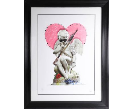 J.J. Adams, 'Love Gun', limited edition print signed 12/195, framed and glazed, 103cm x 80cm, Jason John "JJ" Adams (born Ply
