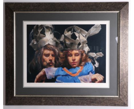 Robert Lenkiewicz (1941-2002), signed Limited Edition Print, 'Paper Crowns', 37/250 Artist Proof, with certificate, date of r