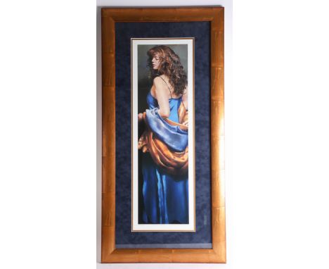 Robert Lenkiewicz (1941-2002), signed Limited Edition Print, 'Karen in Blue', number 440/475, framed and glazed.