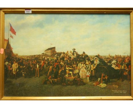 After William Pell Frith - Derby Day 1856, reproduction oleograph; and one other after John Constable - The Haywain (2) 