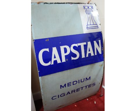 A large mid-20th century 'Capstan MIld Cigarettes' enamel advertising sign, 153 x 91cm