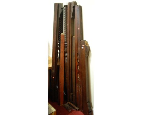 A 19th century mahogany tester bed, having spiral turned columns (dismantled)