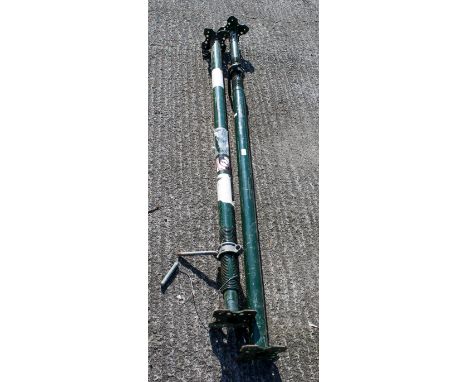 Two adjustable acrow building props. H198cm adjustable. Label for PSB Spares Ltd. All items in this auction are sold as seen,