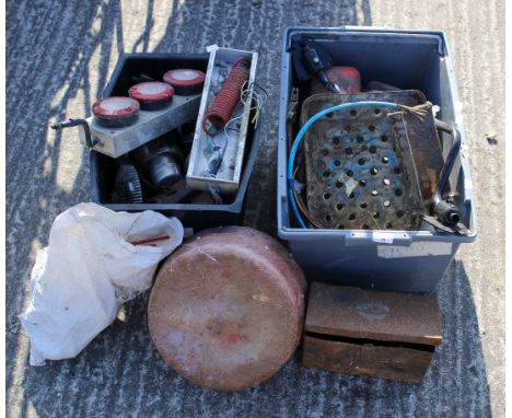 A collection of assorted vintage tractor spares and parts. Including 'Fordson Major' name trim, etc. 


All items in this auc
