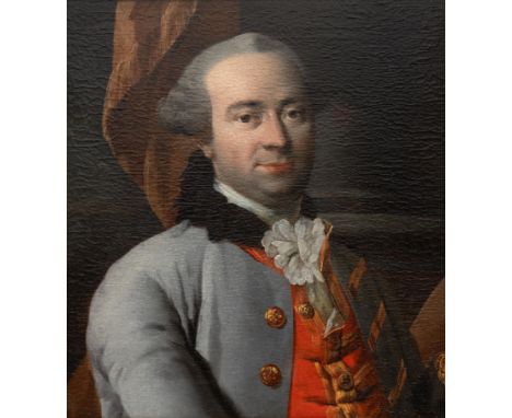 Franse school, 18e eeuw Portret van een heer doek, 58 x 53 cm. [1] French School, 18th century; a portrait of a nobleman, bus