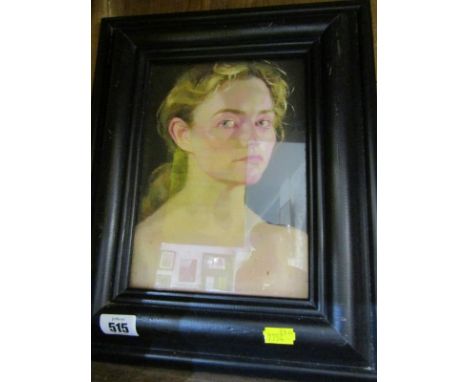 LISA STOKES, oil on board "Self Portrait", 22cm x 15cm 