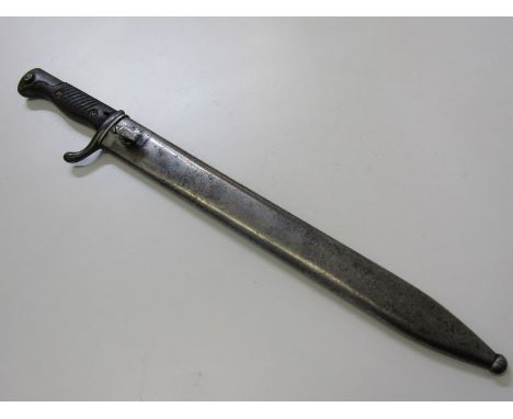 MILITARY, German First World War saw - backed bayonet - second pattern, stamped Mauser 1916 with scabbard 