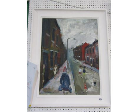 SIMEON STAFFORD, signed oil on canvas " Children playing in street" 60cm x 40cm 