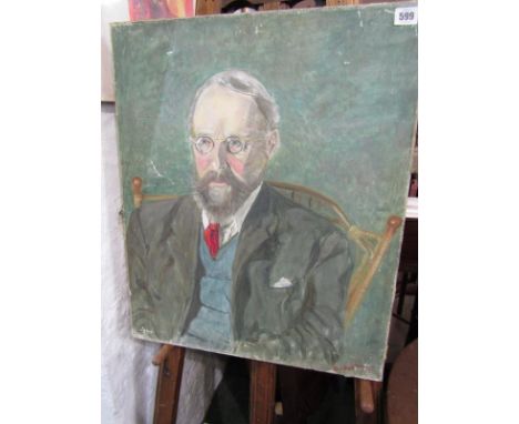 S. J. LAMORNA BIRCH, oil on canvas by Greta Sequeira Valentine "Portrait of S J Lamorna Birch", 60cm x 50cm