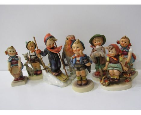 HUMMEL, collection of 7 various figures, together with Goebel robin 