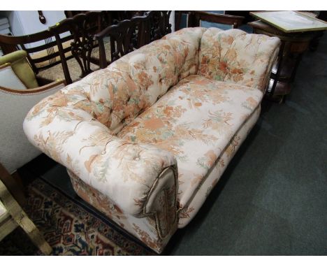 CHESTERFIELD, floral button back Chesterfield with drop end 