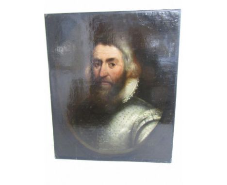 17TH CENTURY EUROPEAN SCHOOL, oil on panel "Portrait of Nobleman with ruff collar", 63cm x 52cm Lot 580: See additional photo
