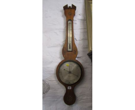 GEORGIAN MERCURY BAROMETER, by Cetti &amp; Co. of London with shell marquetry inlay 