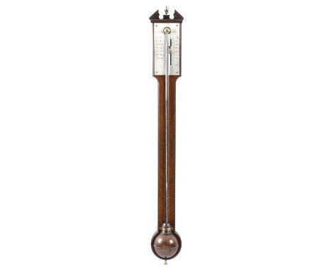 A GEORGE III MAHOGANY STICK BAROMETERBY TROUGHTON, LONDON, C.1805with a silvered register plate and vernier scale98.5cm high 