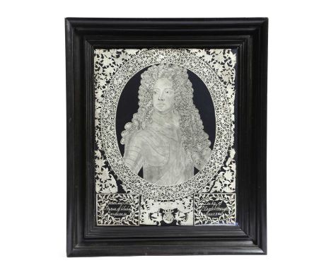 A RARE QUEEN ANNE CUT PAPER PORTRAIT OF JOHN CHURCHILL, 1ST DUKE OF MARLBOROUGHAFTER JOHN CLOSTERMAN (1660-1711), DATED '1705