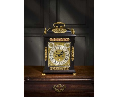 A WILLIAM AND MARY EBONY BRACKET CLOCKBY ALEXANDER HEWITT, C.1690-1695the brass eight day twin fusee repeating movement with 