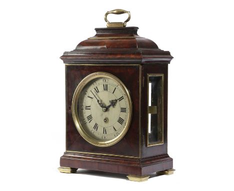 A GEORGE III MAHOGANY TABLE TIMEPIECEBY ELLICOTT LONDON, C.1770the brass eight day single fusee movement with five knopped pi