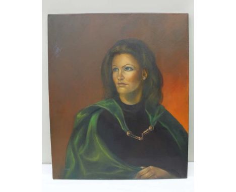 John Voss, female portrait 'Margaret', oil on canvas, 50cm x 60cm, signed &amp; unframed