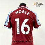 Mark Noble signed claret and blue West Ham United no.16 home jersey, season 2021-22, match-issue,