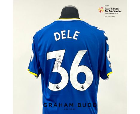 Dele Alli signed blue and yellow Everton no.36 home jersey, season 2021-22,
match-issue, Hummel, short-sleeved with&nbsp;PREM