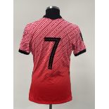 Son Heung-min signed pink and red South Korea FIFA World Cup Qatar 2022 Qualifiers no.7 home jersey,