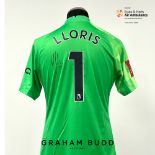Hugo Lloris signed green Tottenham Hotspur no.1 goalkeeper's jersey, season 2021-22, match-issue,