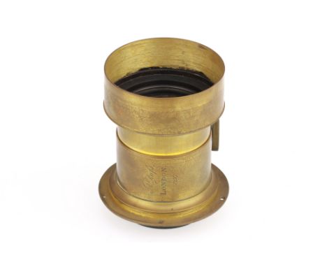 An A. Ross Brass Portrait Lens, brass, serial no. 1297, body VG, some patina, optics VG, some light dust &amp; cleaning marks