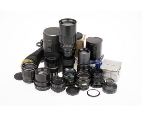 A Mixed Selection of Various Lenses including a Vivitar Auto Wide-Angle f/2 24mm lens with M/MD bayonet mount, a Unitor MC f/