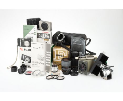 A Selection of Various Lenses, Cameras and Accessories including a Minolta MD Zoom f/3.5 50-135mm lens, a Minolta MD Zoom f/3