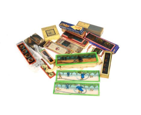 Large Collection of Children's Magic Lantern Slides, large collection of cartoon magic lantern strip slides, including Walt D