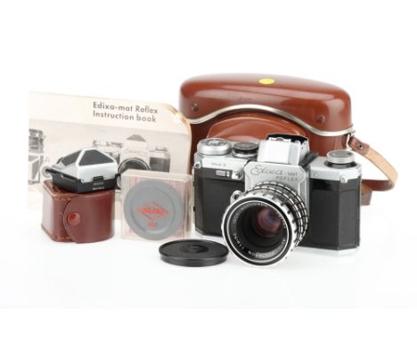 A Wirgin Edixa-Mat Reflex Mod. S 35m SLR Camera, chrome, serial no. 260020, body G-VG, shutter working, with waist-level &amp