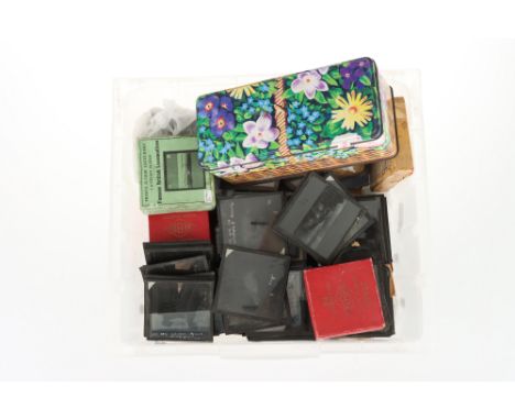 Large Collection of Magic Lantern Slides, covering a wide range of subjects including a coloured set of locomotives in a card