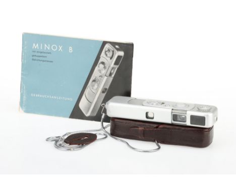 A Minox B Sub-Miniature Camera chrome, 1958-71, serial no.737 492, with a Complan f/3.5 15mm lens, body G, shutter working, l