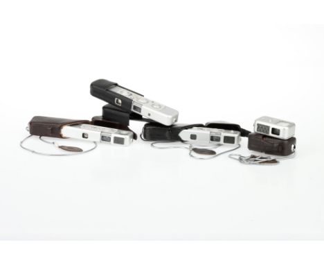 A Selection of Minox Subminiature Cameras, to include a Minox B, body G-VG, shutter working, in maker's case, together with a