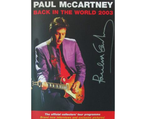 PAUL MCCARTNEY SIGNED 2003 PROGRAMME, 28.5cm x 20cm, framed. 