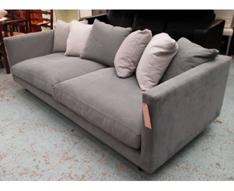CONTENT BY CONRAN SOFA, with grey upholstery and scatter cushions, 216.5cm L.