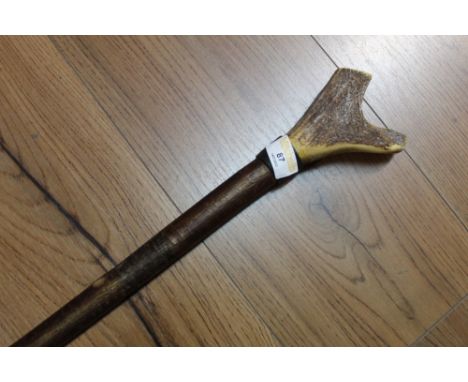 A hazel shafted bone handled thumb stick