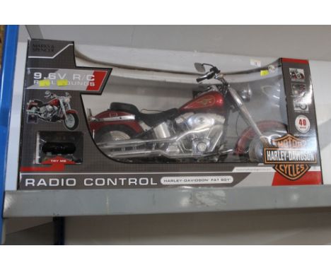 A boxed radio controlled Harley Davidson motorcycle (missing charger) (AF)