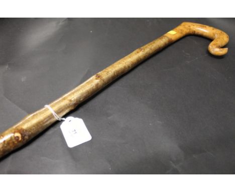 A hazel shafted walking stick