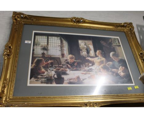 A gilt framed and mounted print 