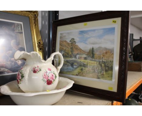 A limited edition print with a jug and bowl