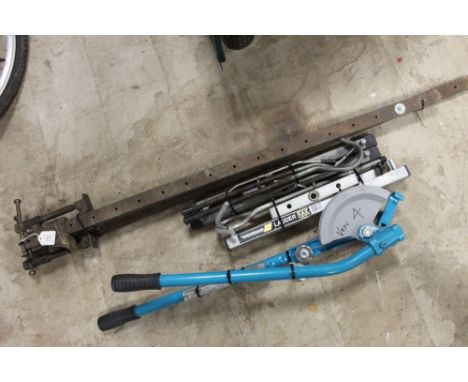 Two sash clamps and two ladder racks RAK and a pipe bender
