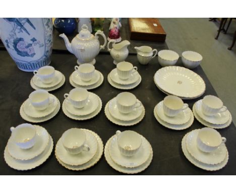 Gilt and white tea service