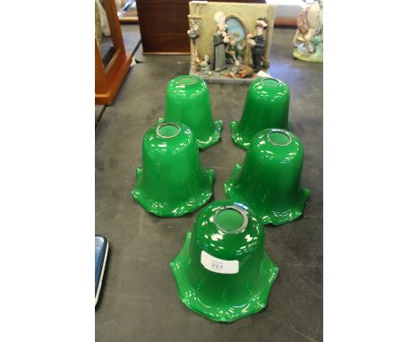 5 green glass light shades