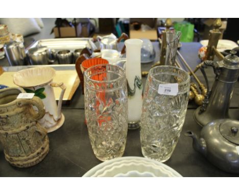 Selection of vintage and colourful glass vases