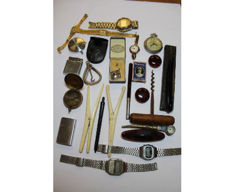 2 tubs vintage watches and assorted items
