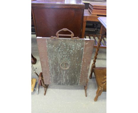 Copper and cast-iron fire screen