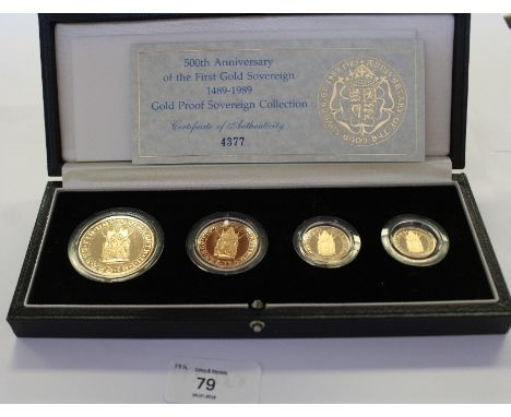 500th Anniversary of the First Gold Sovereign 1489-1989 14-coin collection No. 4377