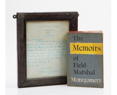 MONTGOMERY, Bernard Law, 1st Viscount Montgomery of Alamein (1887-1976) ["Monty"]. A one-page autograph letter written in tur