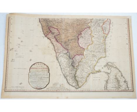 FADEN, William (1749-1836).  A Map of the Peninsula of India from the 19th Degree North Latitude to Cape Comorin. London: 179